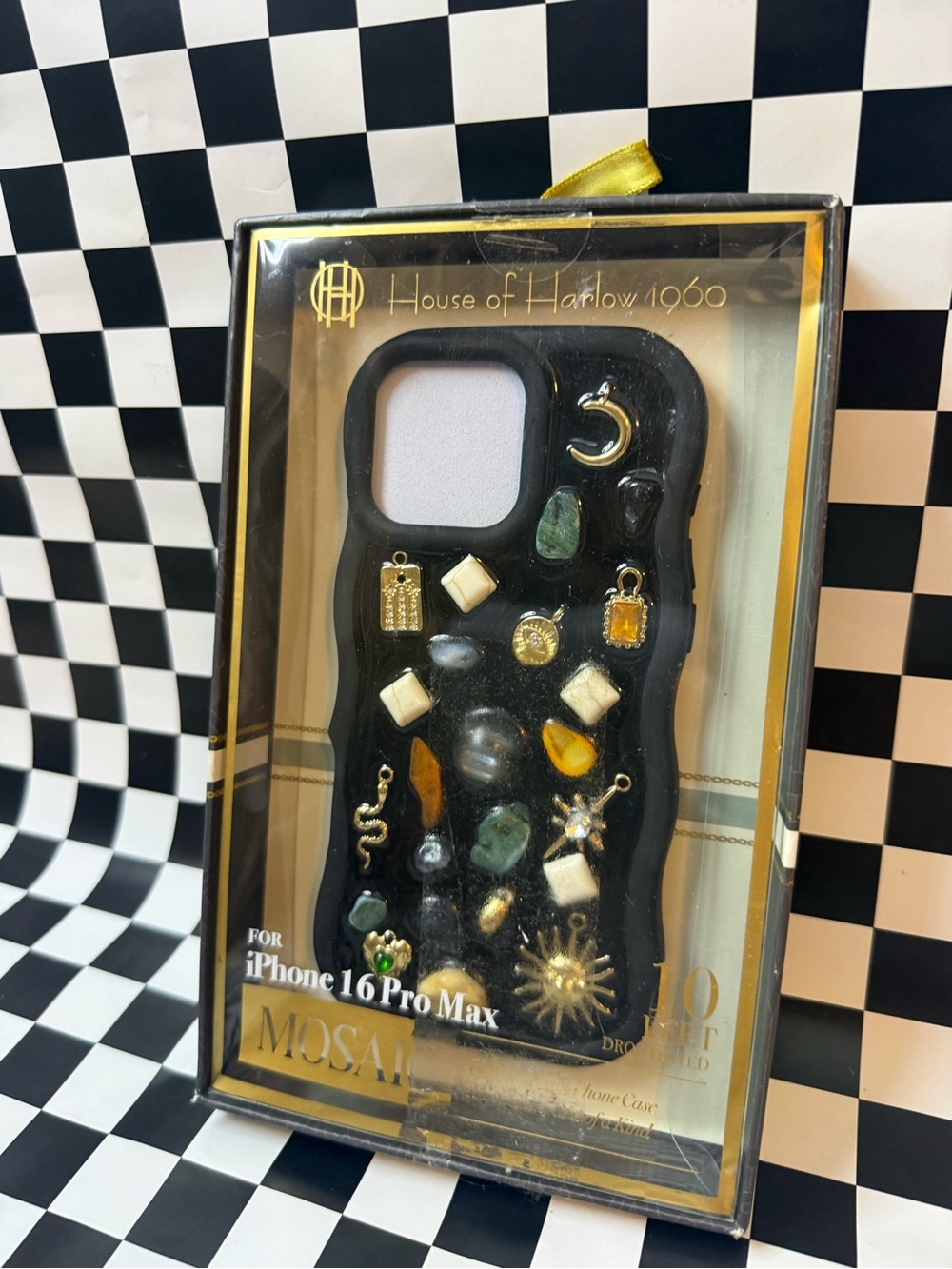 House of Harlow 1960 Black Mosaic Decorative iPhone 16 Pro Max Case